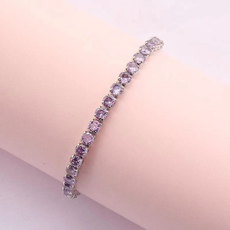 Wholesale round 4mm hip hop fashionable copper bracelet
